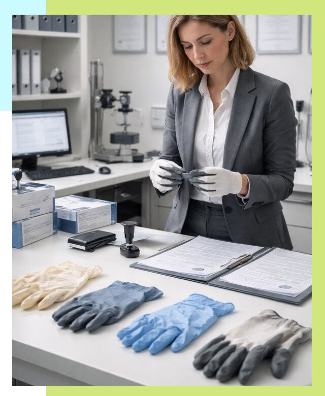 Сертификация перчаток в Усинске от 8702 р. | Алешин-Снс