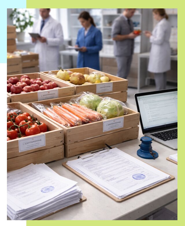 Сертификация овощей и фруктов в Усинске от 8702 р. | Алешин-Снс